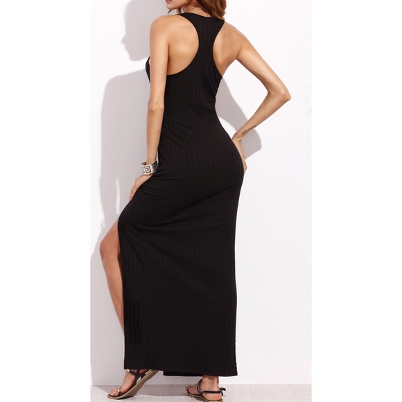 Alana Long Black Fitting Dress - Picture 3 of 6